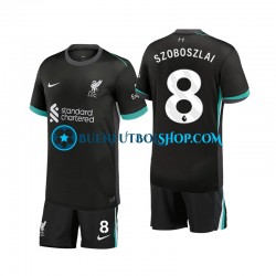 Camiseta de Fútbol Liverpool Szoboszlai 8 2024-2025 Segunda Equipación Manga Corta Niño