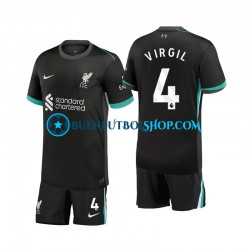 Camiseta de Fútbol Liverpool Virgil 4 2024-2025 Segunda Equipación Manga Corta Niño