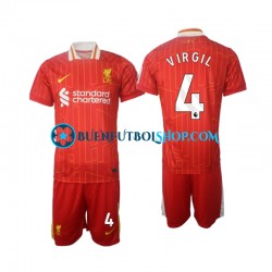 Camiseta de Fútbol Liverpool Virgil 4 2024-2025 Primera Equipación Manga Corta Niño