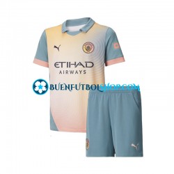 Camiseta de Fútbol Manchester City 2024-2025 Cuarta Equipación Manga Corta Niño