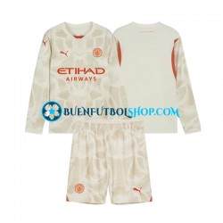 Camiseta de Fútbol Manchester City Portero 2024-2025 Tercera Equipación Manga Larga Niño