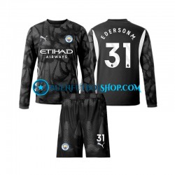 Camiseta de Fútbol Manchester City Portero Ederson Moraes 31 2024-2025 Cuarta Equipación Manga Larga Niño