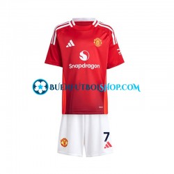 Camiseta de Fútbol Manchester United Beckham 7 2024-2025 Primera Equipación Manga Corta Niño