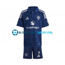 Camiseta de Fútbol Manchester United Cristiano Ronaldo 7 2024-2025 Segunda Equipación Manga Corta Niño