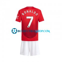 Camiseta de Fútbol Manchester United Cristiano Ronaldo 7 2024-2025 Primera Equipación Manga Corta Niño