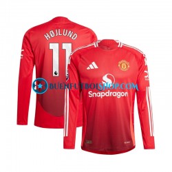 Camiseta de Fútbol Manchester United Rasmus Hojlund 11 2024-2025 Primera Equipación Manga Larga Hombre