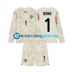 Camiseta de Fútbol Marruecos Portero Yassine Bounou 1 2024 Segunda Equipación Manga Larga Niño