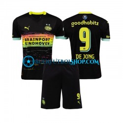 Camiseta de Fútbol PSV Eindhoven DE JONG 9 2024-2025 Segunda Equipación Manga Corta Niño