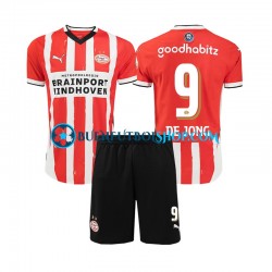 Camiseta de Fútbol PSV Eindhoven DE JONG 9 2024-2025 Primera Equipación Manga Corta Niño