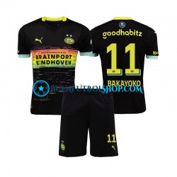Camiseta de Fútbol PSV Eindhoven Johan Bakayoko 11 2024-2025 Segunda Equipación Manga Corta Niño