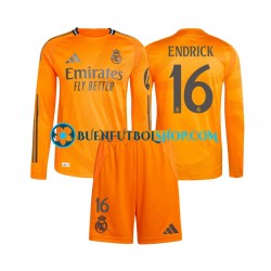 Camiseta de Fútbol Real Madrid Endrick 16 2024-2025 Segunda Equipación Manga Larga Niño Camiseta de Fútbol Real Madrid Endrick 16 2024-2025 Segunda Equipación Manga Larga Niño