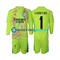Camiseta de Fútbol Real Madrid Portero COURTOIS 1 2024-2025 Cuarta Equipación Manga Larga Niño