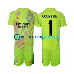 Camiseta de Fútbol Real Madrid Portero COURTOIS 1 2024-2025 Cuarta Equipación Manga Corta Niño